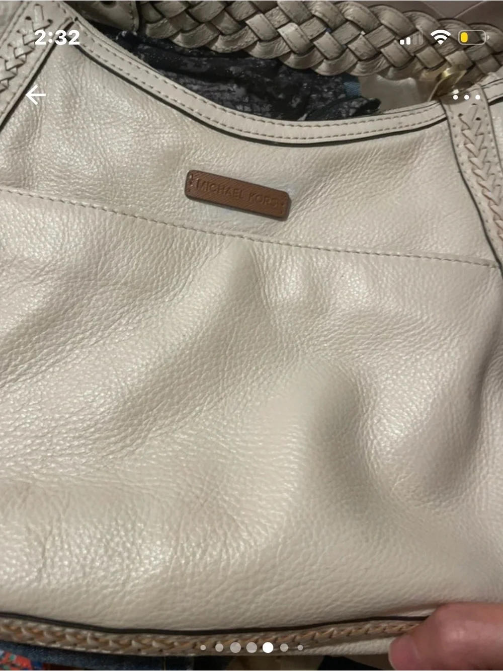 MICHAEL Michael Kors Light Pink Braided-Handle Leather Shoulder Bag